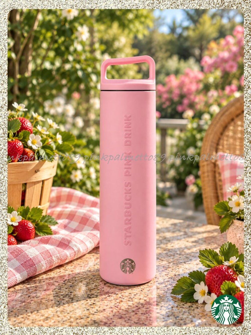 ✨🍓 NWT 2026 Starbucks x Miir 'Pink Drink' Strawberry SS 20oz Water Bottle